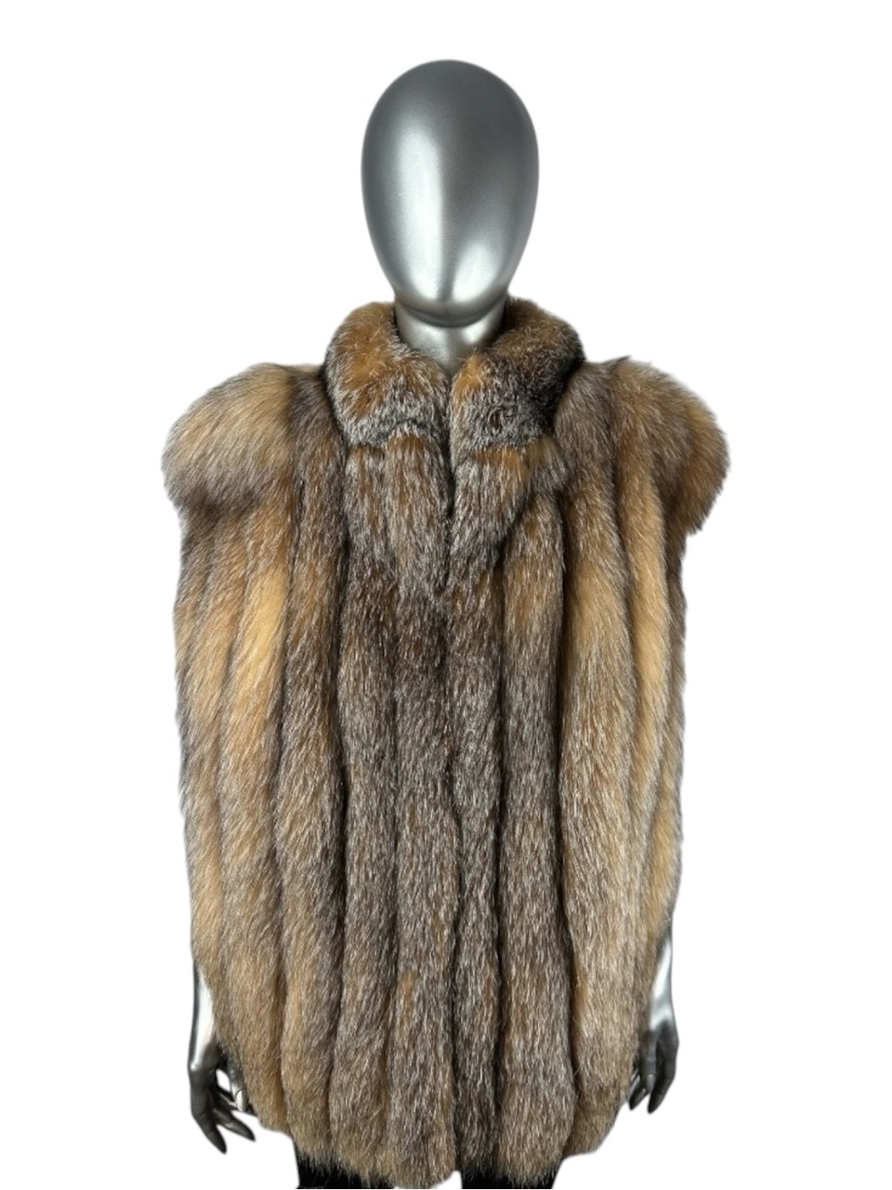 Crystal Fox Vest, Size 2XL, Bloomingdales, Certified Vintage Fur w/Storage Bag